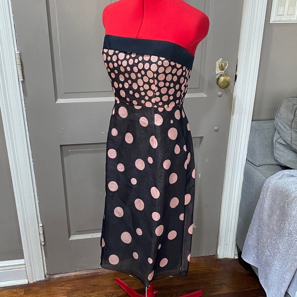 Kay Unger Strapless Black and Pink Dress
